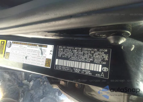 2008 Toyota Prius Base (Cvt-E) z USA, uszkodzony, nr VIN JTDKB20U483457504